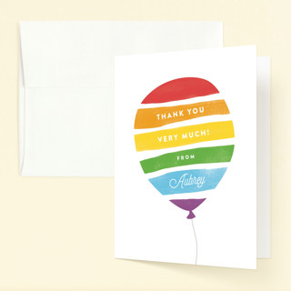 Painted Balloon Children's Birthday Party Thank You Cards