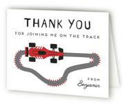 Formula one car Children's Birthday Party Thank You Cards