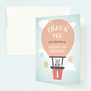 Up, Up & Away Children's Birthday Party Thank You Cards