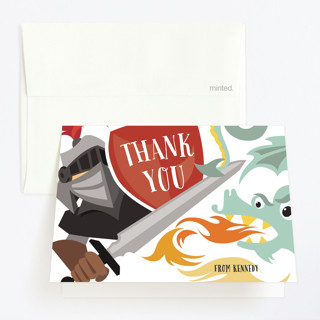Knight in Shining Armor Children's Birthday Party Thank You Cards