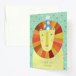 Party Lion Children's Birthday Party Thank You Cards