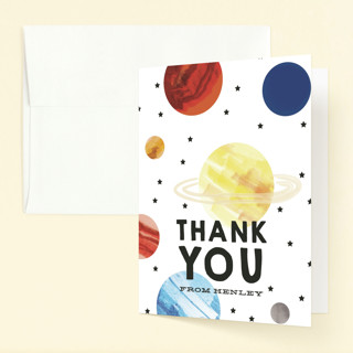 Planet Party Children's Birthday Party Thank You Cards
