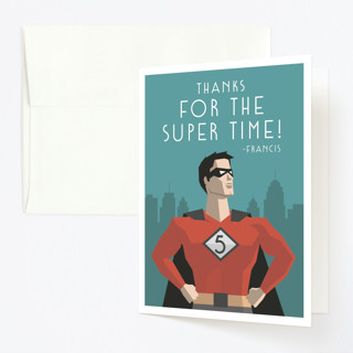 Calling All Superheroes Children's Birthday Party Thank You Cards