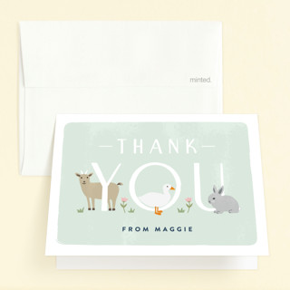 Petting Zoo Letters Children's Birthday Party Thank You Cards