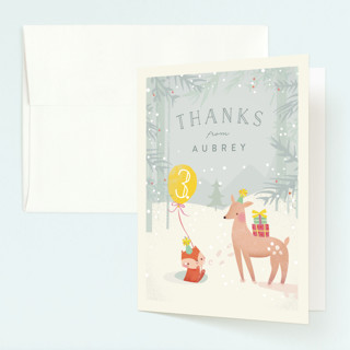 Winter Children's Birthday Party Thank You Cards
