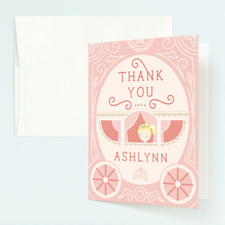 Princess Carriage Children's Birthday Party Thank You Cards