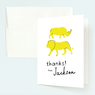modern safari party Children's Birthday Party Thank You Cards