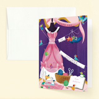 Disney's Cinderella dressmakers Children's Birthday Party Thank You Cards