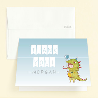 Roar Dino-boy Children's Birthday Party Thank You Cards