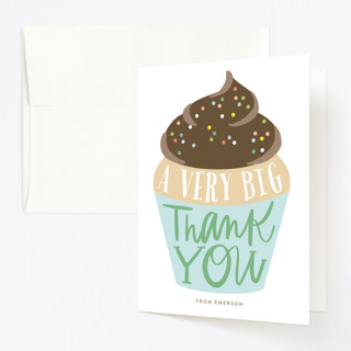 Cupcake Topper Children's Birthday Party Thank You Cards