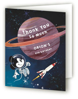 Mickey and Pluto In Space Children's Birthday Party Thank You Cards