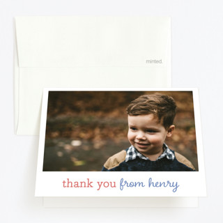 One Two Three Children's Birthday Party Thank You Cards