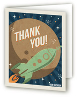 Retro Rocket Children's Birthday Party Thank You Cards