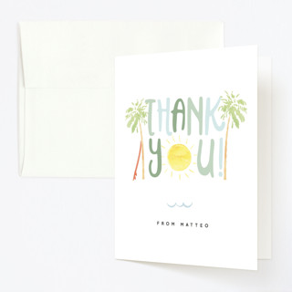 Sun Sand and Surf Children's Birthday Party Thank You Cards