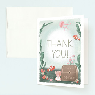 Treasures of the Sea Children's Birthday Party Thank You Cards
