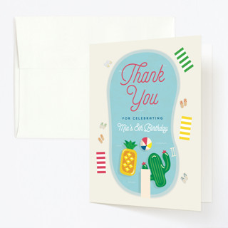Pool Party Children's Birthday Party Thank You Cards