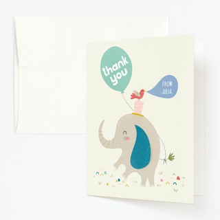 Happy Elephant Children's Birthday Party Thank You Cards