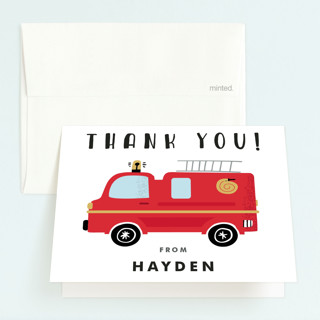 Fired Up! Children's Birthday Party Thank You Cards