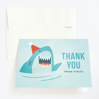 shark splash Children's Birthday Party Thank You Cards
