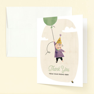 First Balloon Children's Birthday Party Thank You Cards