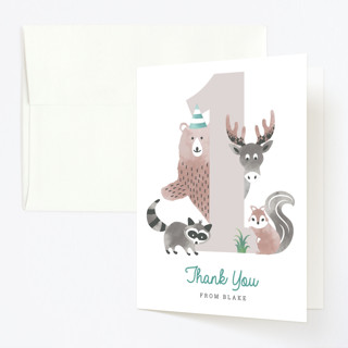 Woodland Children's Birthday Party Thank You Cards