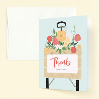 Flower Wagon Children's Birthday Party Thank You Cards