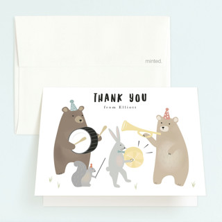 bears marching band Children's Birthday Party Thank You Cards