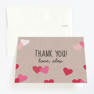 Valentine's Ombre Love Children's Birthday Party Thank You Cards