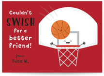 Basketball Swish Classroom Valentine's Day Cards