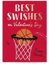 Best Swishes Foil-Pressed Classroom Valentine's Day Cards