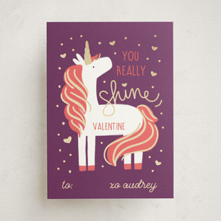 Unicorn Shine Foil-Pressed Classroom Valentine's Day Cards