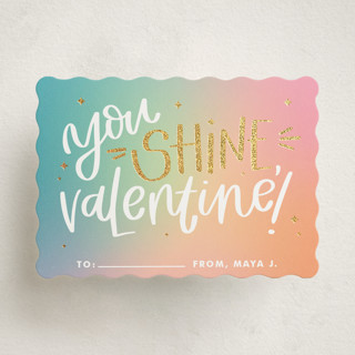 You Shine, Valentine! Foil-Pressed Classroom Valentine's Day Cards