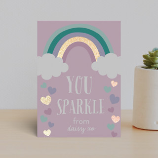 Sparkle Hearts Foil-Pressed Classroom Valentine's Day Cards