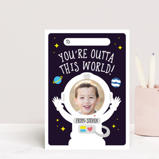 Outta This World Postcard Classroom Valentine's Day Cards