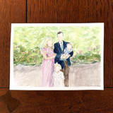 Custom 5"x7" Watercolor Portrait from Photo Commissioned Original Painting