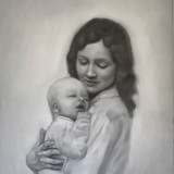 Black and White Portrait, 16 x 20 in., Painting Commission Commissioned Original Painting