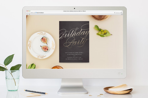 Gilded Cocktails Birthday Party Online Invitations