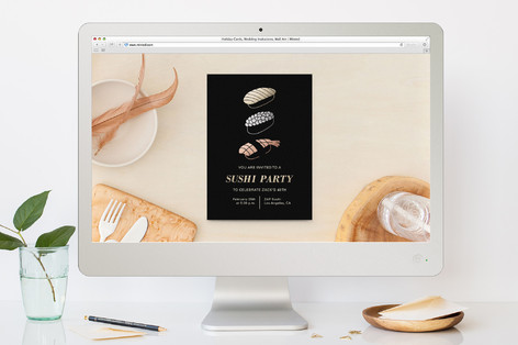 Sushi Party Birthday Party Online Invitations