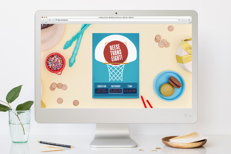 Basketball Scoreboard Children's Birthday Party Online Invitations