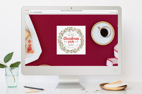 Christmas Party Wreath Christmas Online Invitations