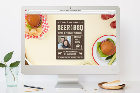 Outdoor Beer & BBQ Engagement Party Online Invitations