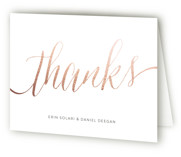 Engaged In Rose Gold Engagement Party Thank You Cards
