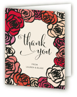 Red Roses Engagement Party Thank You Cards