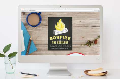 Backyard Bonfire Fall Party Online Invitations