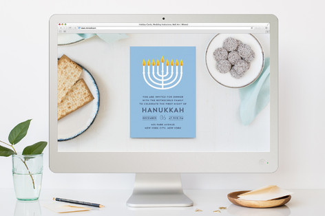 Hanukkah Menorah Hanukkah Online Invitations