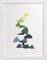 Triangles in Green and Yellow Fine Art Prints