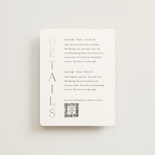 Initialed Foil-Pressed Direction Cards