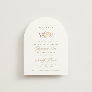 Monogram in Leaves Foil-Pressed Direction Cards