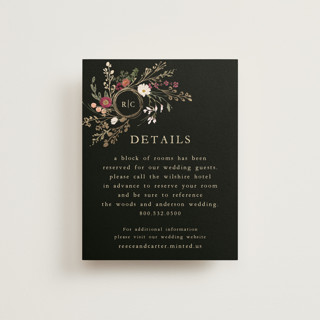 Monogrammed Floral Foil-Pressed Direction Cards