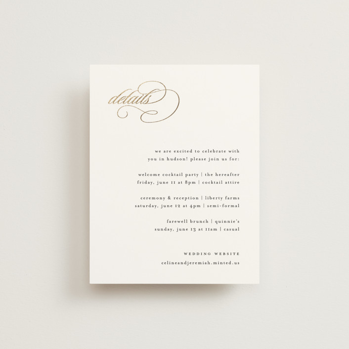Left Align Foil-Pressed Direction Cards by Kelly Schmidt | Minted